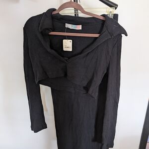 Free People Black Long Sleeve Dress